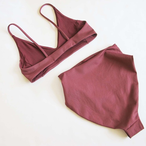 Left on Friday Desert Plum 2 Piece Bikini XS S - Picture 3 of 6